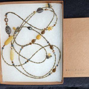 Silpada Boho Serpentine Silver Necklace 60in